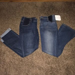 Two pairs of size 6 maternity jeans